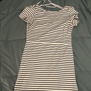 Banana Republic black and white striped dress